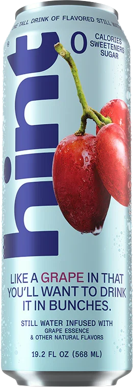 hint® Grape water - 12 pack 19.2oz still cans